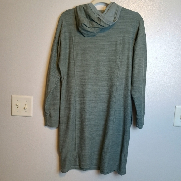 Toad & Co Intermosso Hooded Sweatshirt Dress Pockets Tunic Size Medium Green - Picture 2 of 11